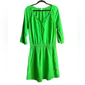 Old Navy Green Smocked Sundress with 3/4 Sleeves